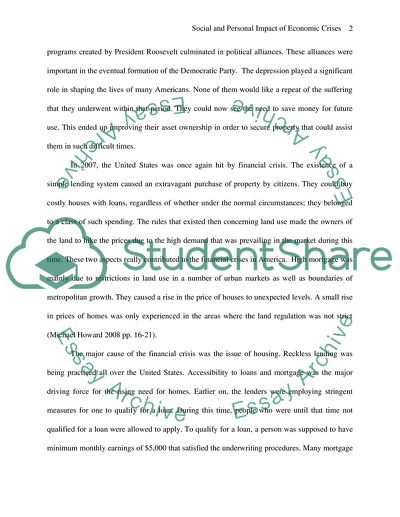 The Social Impact of Economic Crises