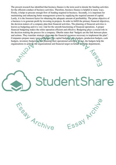 Management Accounting Models