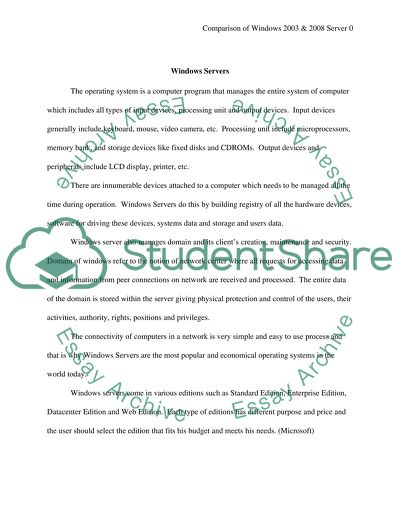 Comparing the Windows 2003 Server and Windows 2008 Server Operating System