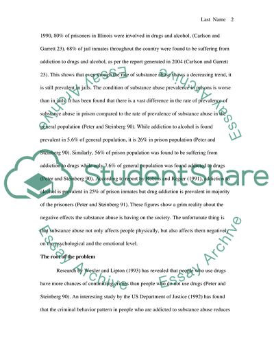 Loopholes in the Prison System: Root Cause of Prevalence of Substance Abuse