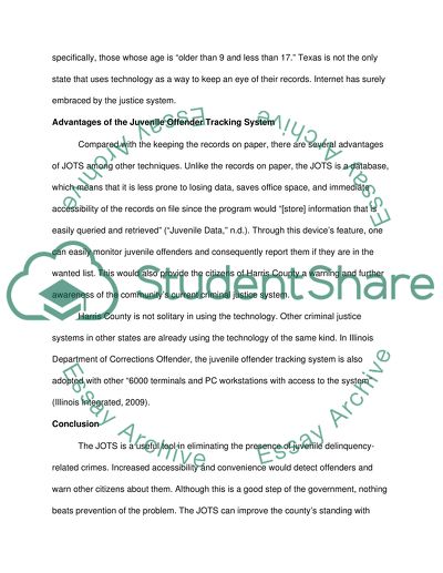 Going Paperless Through the Juvenile Offender Tracking System