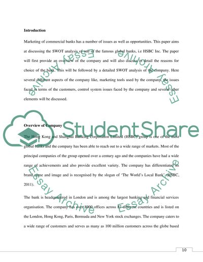 Marketing Financial Services: HSBC Inc