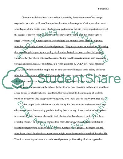 The Negatives of Charter Schools in LAUSD School System