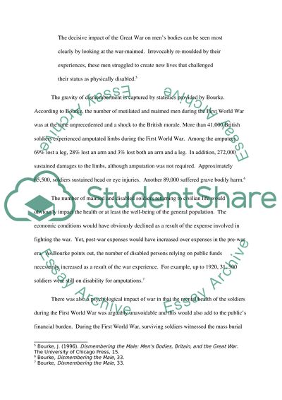 What effect did the first world war have on the health of the British population