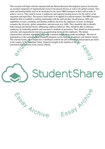 Training and development