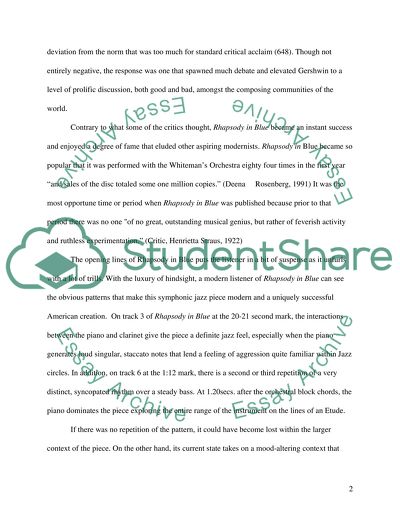 The Composition Rhapsody in Blue