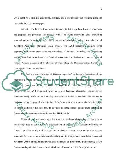 The International Accounting Standards Board Conceptual Framework