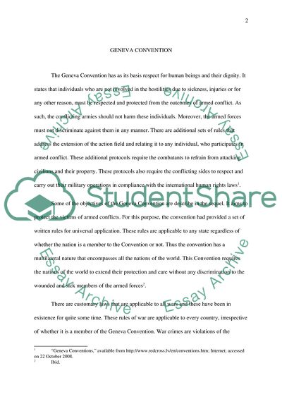 Law: Geneva Convention