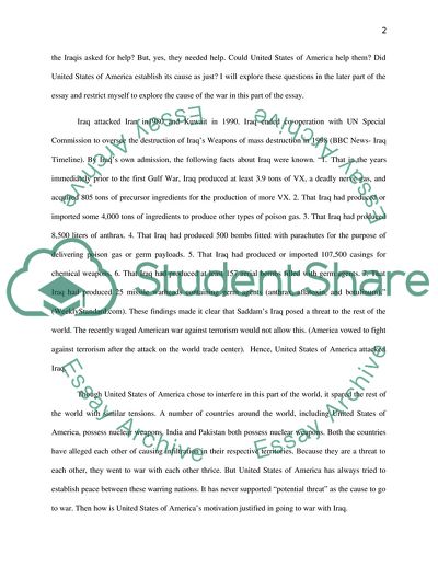 Is the Current War in Iraq Just or Not