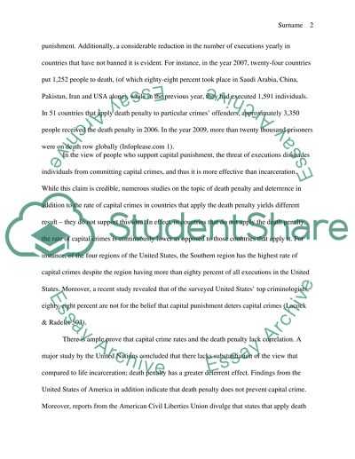 The Death Penalty as a Form of Punishment