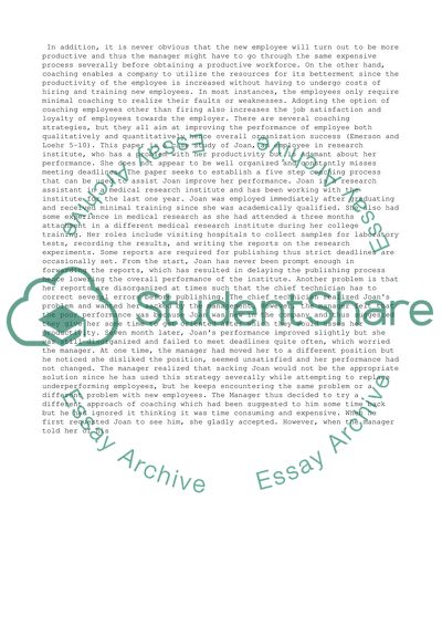 Plan for Addressing a Key Employee Behavior