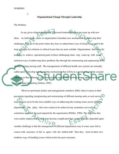 Organizational Change Through Leadership Paper