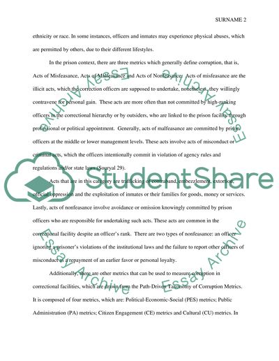 Corruption between inmates and correction officers