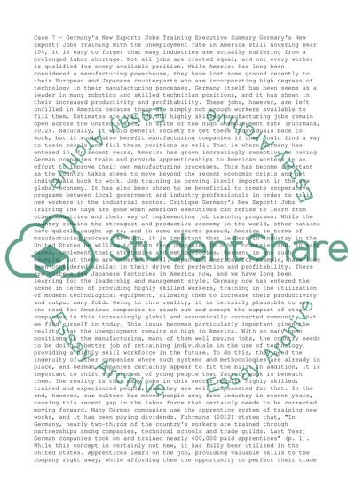 Germanys New Export: Jobs Training