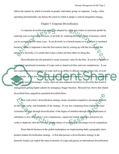 A vertical integration strategy and a corporate diversification strategy