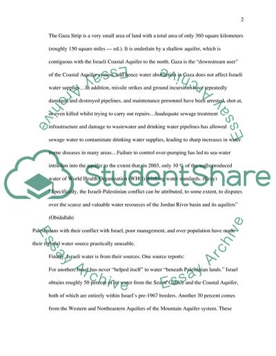 Currently Israel Control of Palestinian Water