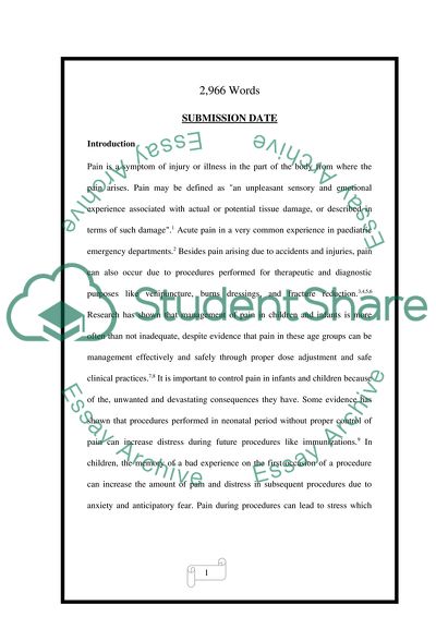 Methods of Pain Relief in Children