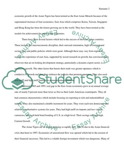 Asian Tigers: South Korea, Taiwan, Hong Kong and Singapore