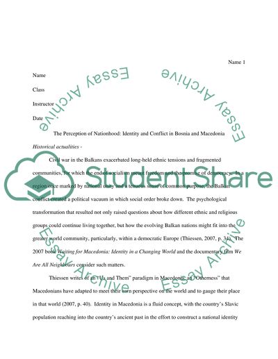 Identity and Conflict in Bosnia and Macedonia