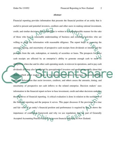 Financial Reporting in New Zealand