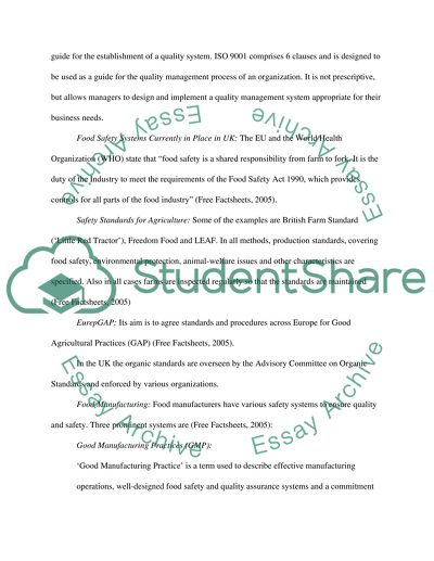 Quality Management Systems in Food Industry