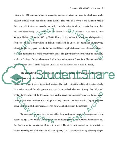 Features of British Conservatism