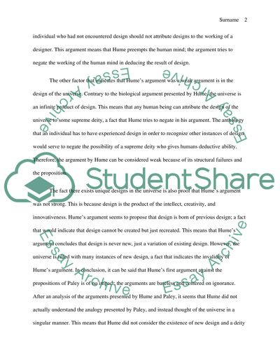 Is David Humes argument against William Paley here a strong one