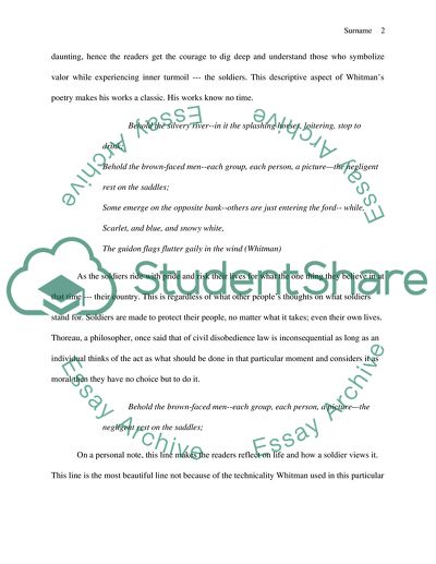 Cavalry Crossing a Ford by Walt Whitman a poem analysis