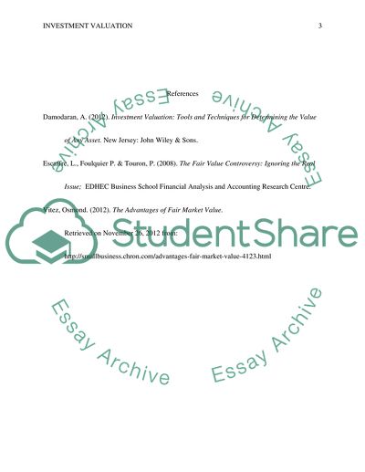 Week 8 Question 2 Investment Valuation