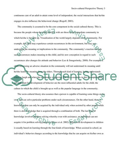 Socio-Cultural Perspective Theory