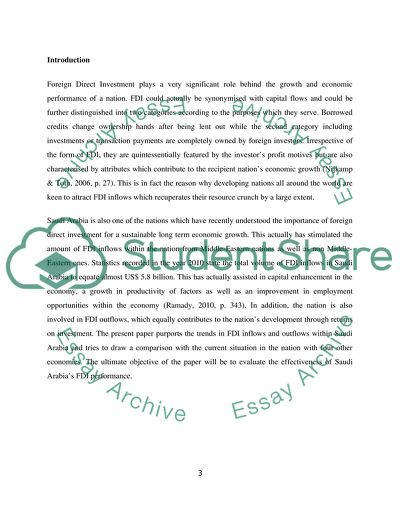 Foreign Direct Investment in Saudi Arabia