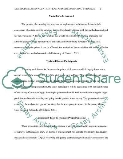 Developing an Evaluating Plan