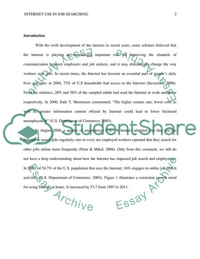 Internet Use in Job Searching