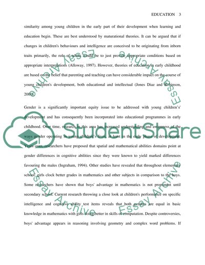 Gender Differences in Intelligence