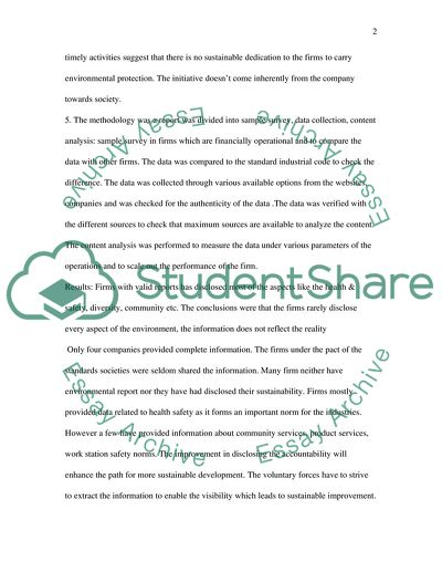 The visibility of the Environmental reports