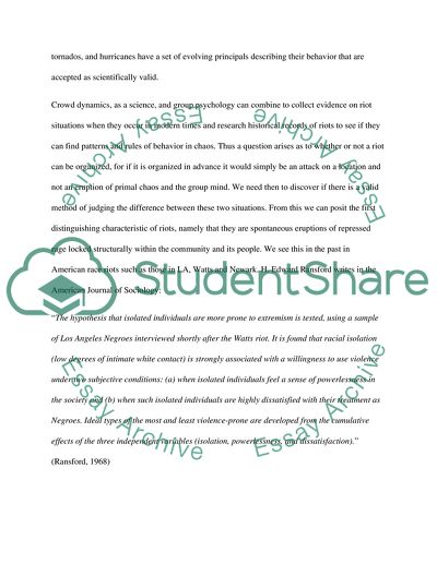 Rioting in American Society