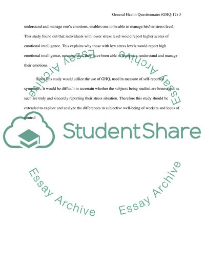 Emotional Intelligence and Stress Level