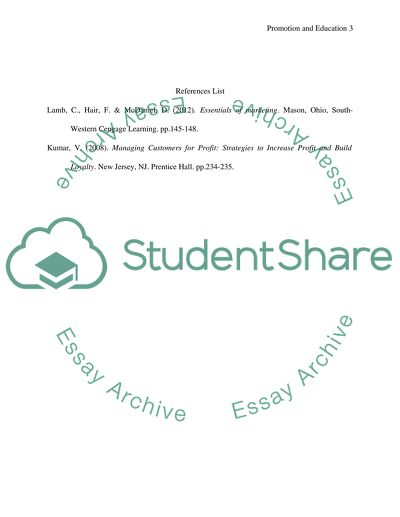 Promotion and Education