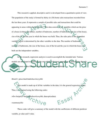Regression [Use R program]