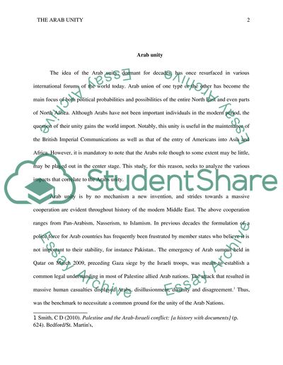 The Idea of the Arab Unity