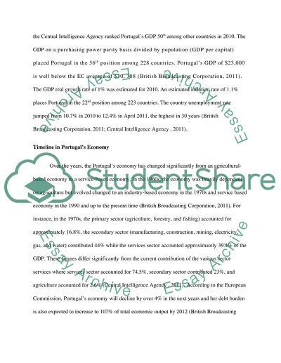 Portugals Economy and European Commission