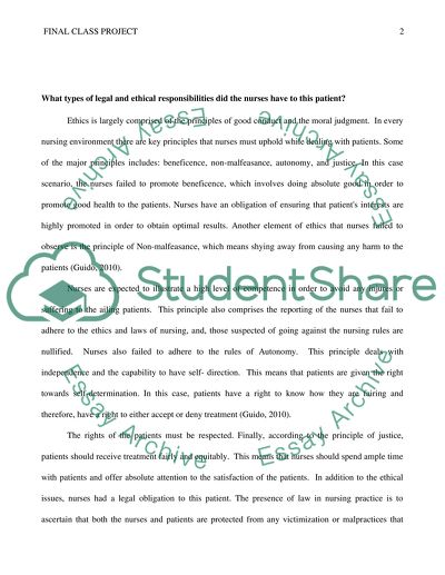 Types of Legal and Ethical Responsibilities Nurses Have