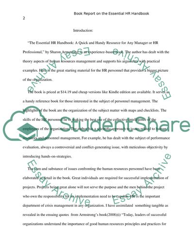 Book report on The Essential HR Handbook ISBN-13: 978-1-56414-990-9