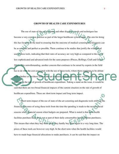 Growth of Health Care Expenditures