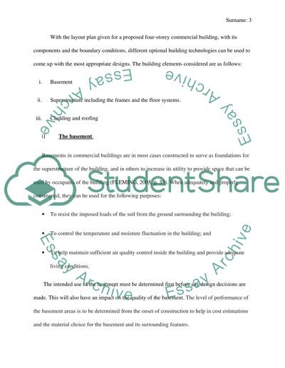 Optional Technologies Adopted in the Construction of Building Elements