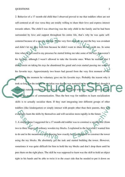 Behavior of a 17-Month-Old Child