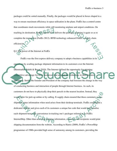 FedEx: E-Business and Value Chain