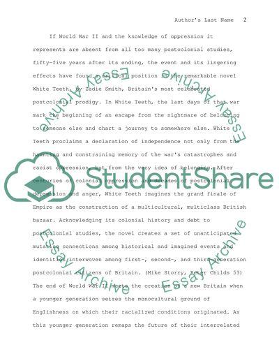 Literary Analysis Of White Teeth By Zadie Smith