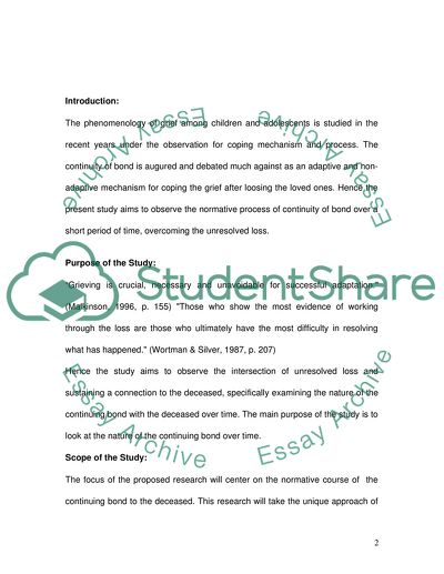 Adjustment to the Death of a Loved One: An Early Assessment Approach