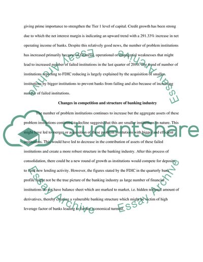 Changes in the Banking Industry